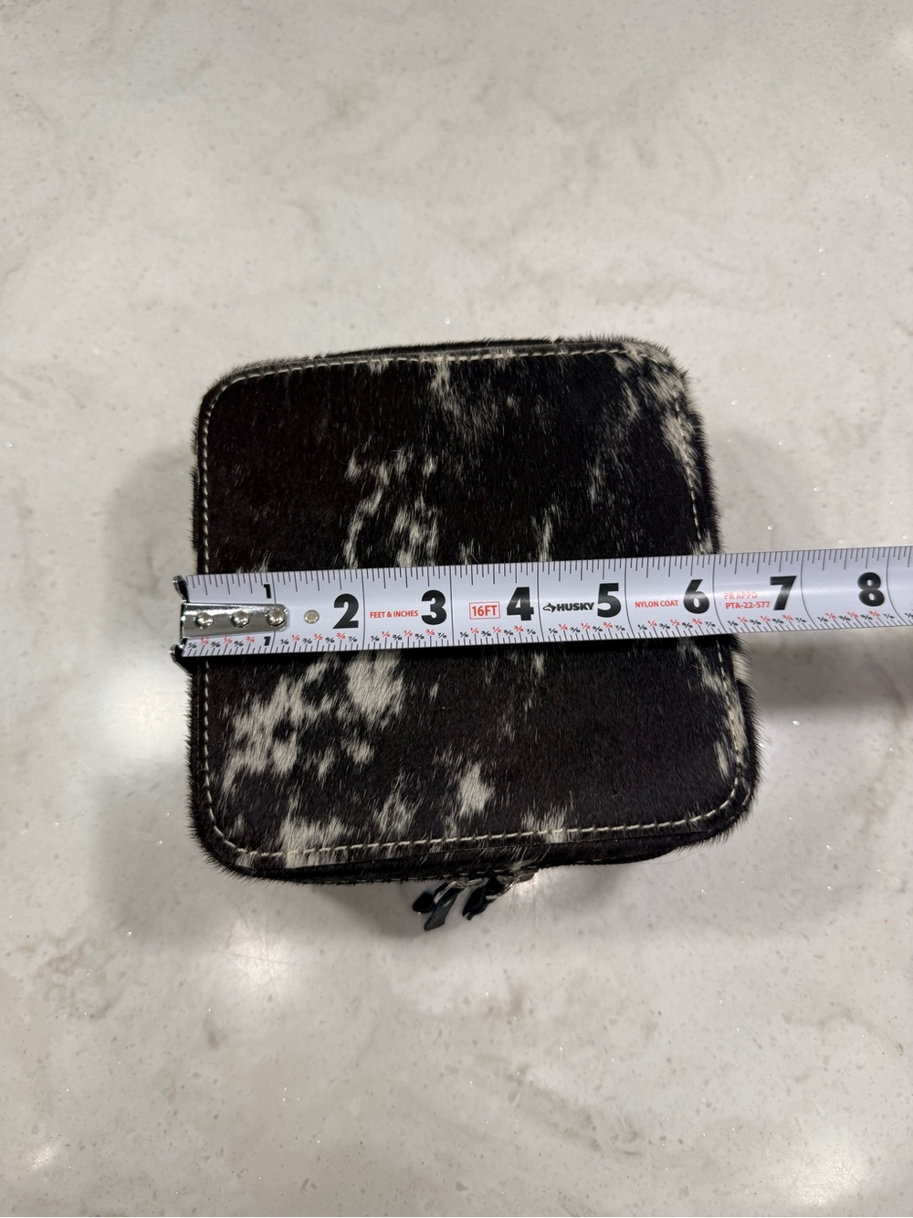 Black & White Cowhide Zip Travel Case